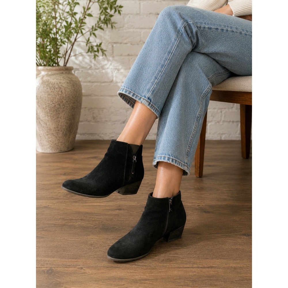 Blondo‎ Waterproof Black Suede Ankle Booties Womens 10M Insulated Zipper